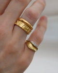 Special Organic Leaf Diamond Ring 14K Gold