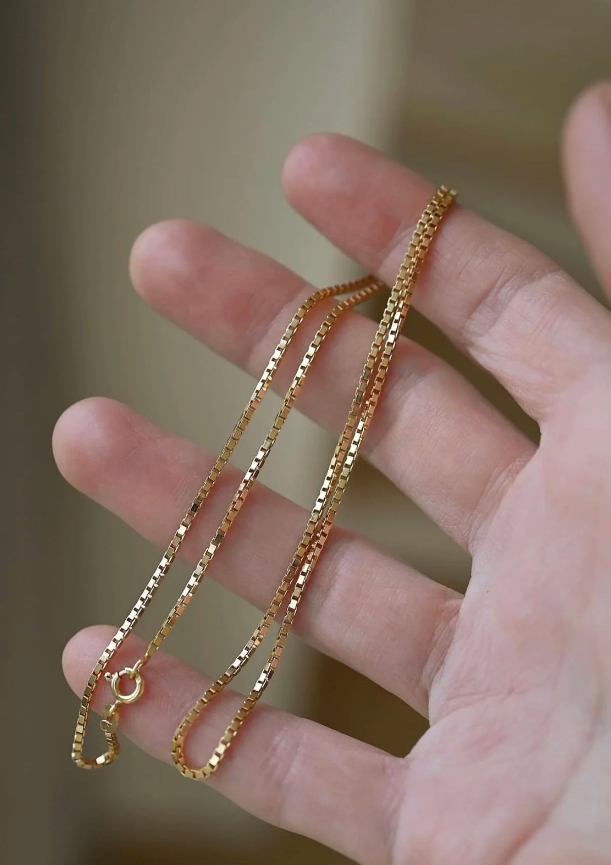 Beautiful Substantial Vintage Box Chain 18K Gold