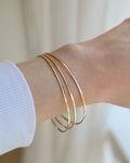 Amazing Faceted Round Vintage Bangles 14K Gold 1970s