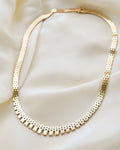 Dreamy Heavy Brick Link Vintage Necklace 14K Gold 1960