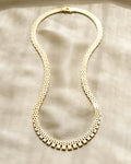 Stunning HEAVY Graduated Brick Link Necklace 14K Gold