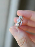 Rare Dreamy Three-stone Ring 2.11 Carats 18K White Gold 1957