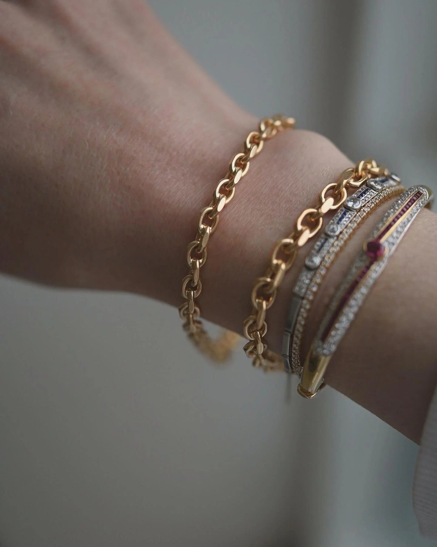 Amazing Swedish Vintage Anchor Bracelets 18K Gold