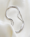 Sparkly White Gold Double Row Bracelet 18K Gold