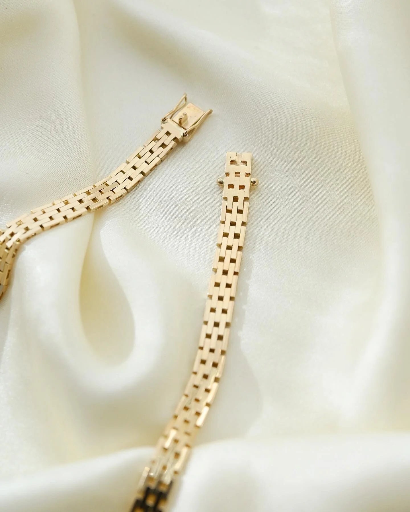 Stunning Brick Link Necklace 14K Gold 1960