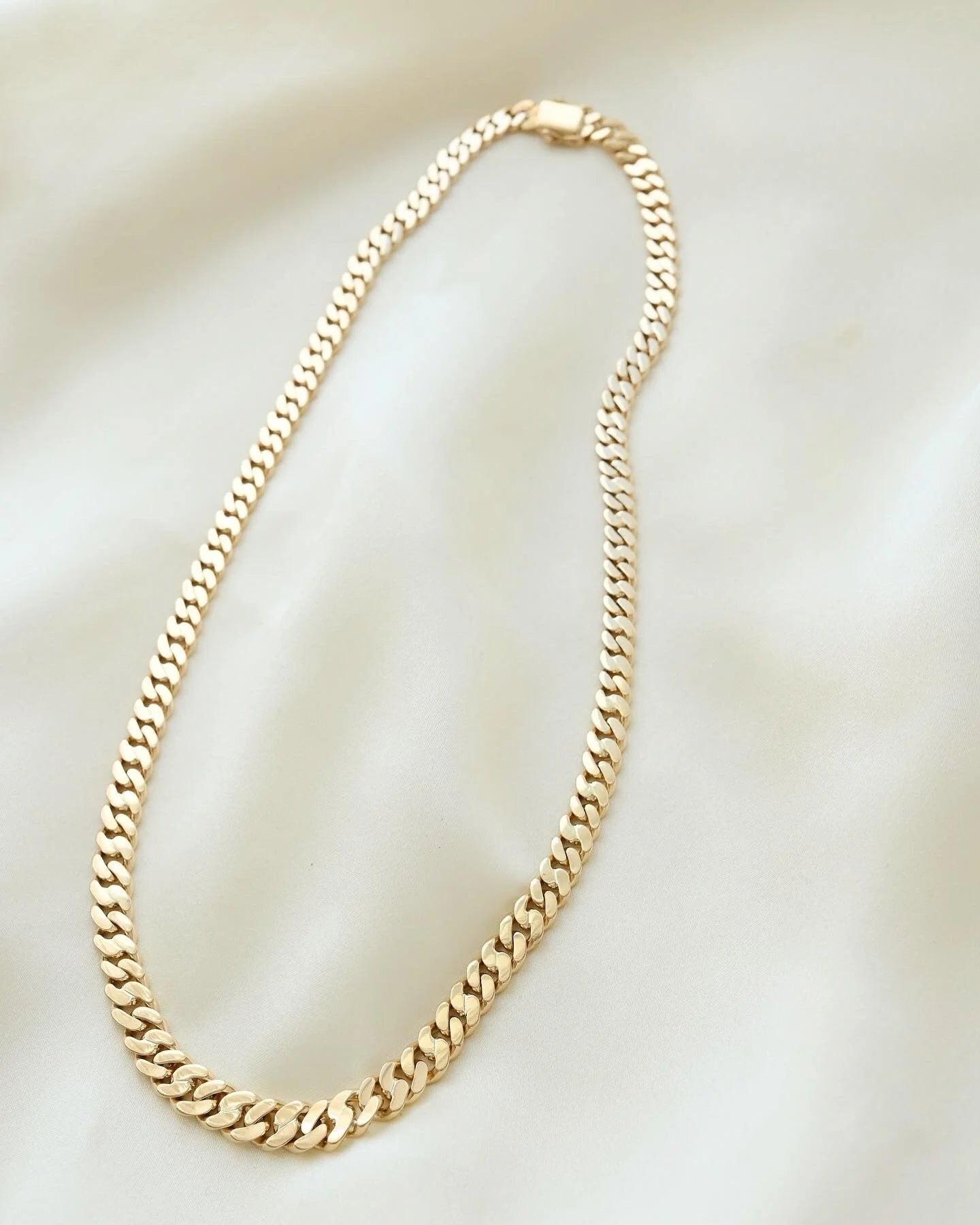 Super Heavy Danish Curb Link Dream Necklace 14K Gold