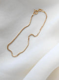Shimmering Box Link Bracelet 18K Gold Vintage Italy