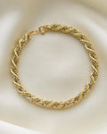 Twisted Two Tone Italian Vintage Bracelet 18K Gold 1970s