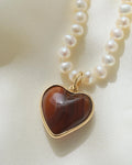 Sublime Banded Agate Heart Pendant 18K Gold