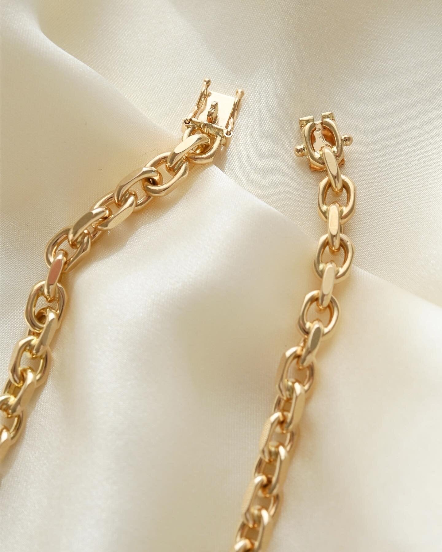 BIG 55 Grams Vintage Dream Anchor Chain by Søren Deli 14K Gold 1970s