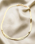 Sexy Unique Vintage Herringbone Necklace 18K Gold