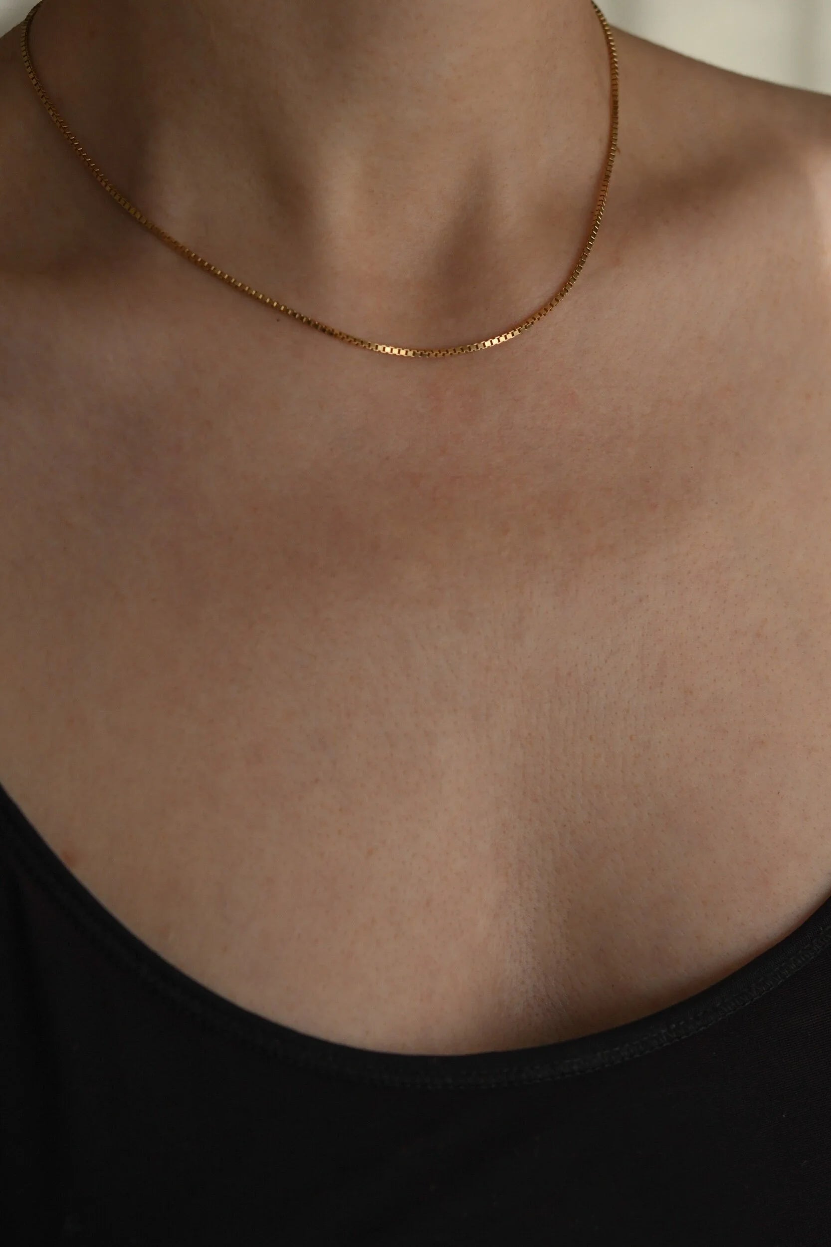 Classic Italian Rose Gold Box Link Chain 18K Gold