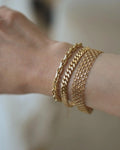 Heavy, 6 mm Swedish Vintage Curb Link Bracelet 18K Gold 1943