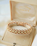 Divine Rare Fancy Link Flower Dream Bracelet 18K Rose Gold 1950s