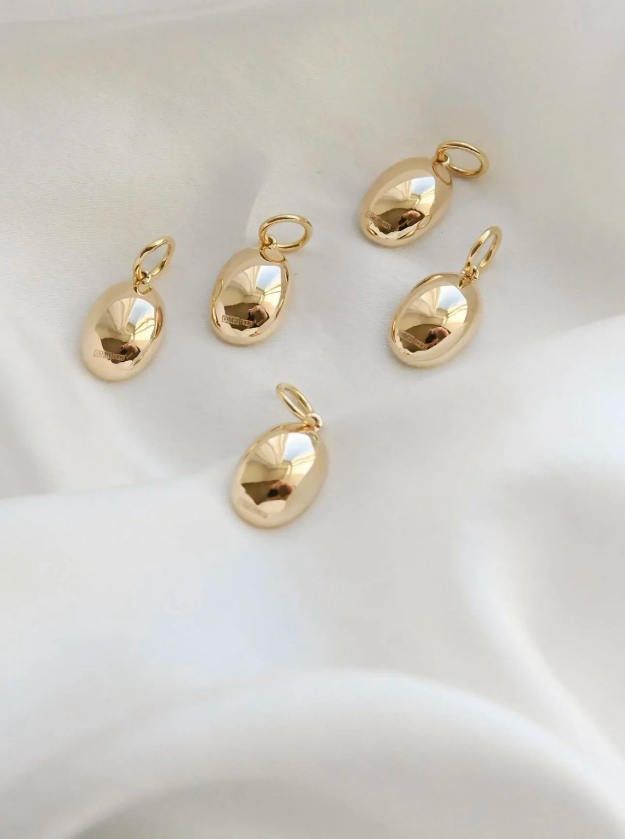 OMJ FINE JEWELRY : The Heavy Good Luck Coffee Bean Pendant 14K Gold Denmark