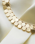 Outstanding Danish Vintage Bee Cell Link Necklace 14K Gold