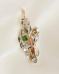 Antique Converted Giardinetti w Diamonds and Paste 14K Gold and Silver