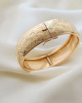 Antique Heavy Swedish Flower Dream Bangle 18K Gold Beg. 1900s
