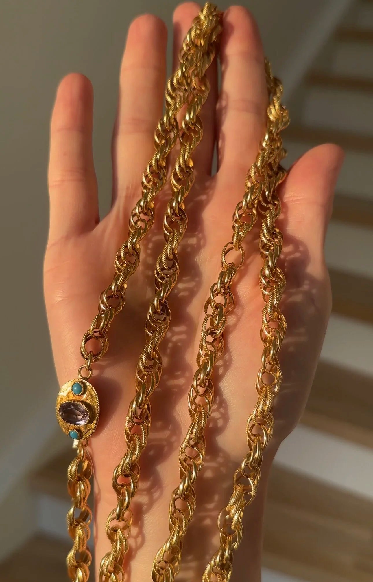 Extraordinary Rare Victorian Necklace 18K Gold