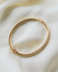 Fabulous Two Toned White and Yellow Gold Vintage Bangle 18K Gold 1960s
