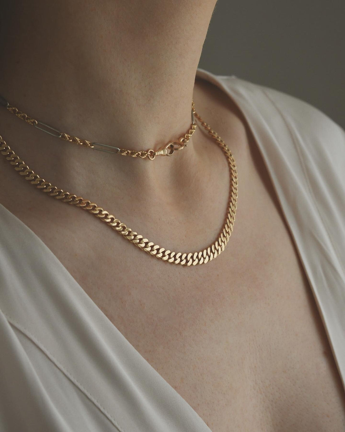 Sold Separately! Antique Watch Chain Choker And Vintage Curb Link Chain 18K Rose Gold 1930s 1946