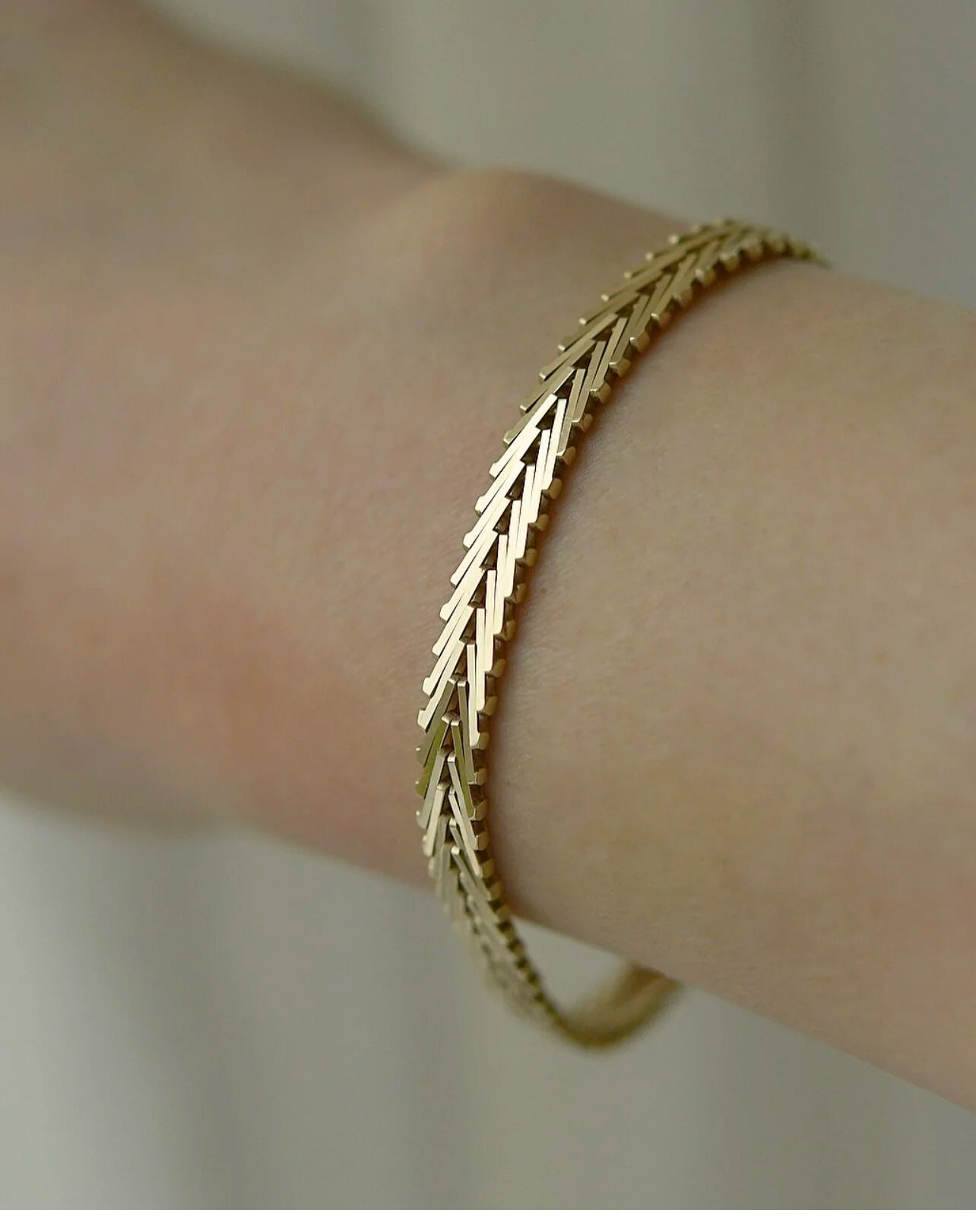 Gorgeous Carl Peter Christensen Geneva Link Bracelet 14K Solid Gold 1960s