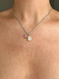 OMJ FINE JEWELRY The Cotton Candy Charms Heart Edition Natural Untreated Topaz and Tourmaline  18K Gold