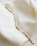 Classic Timeless Danish Vintage Brick Link Bracelet 14K Gold 1960