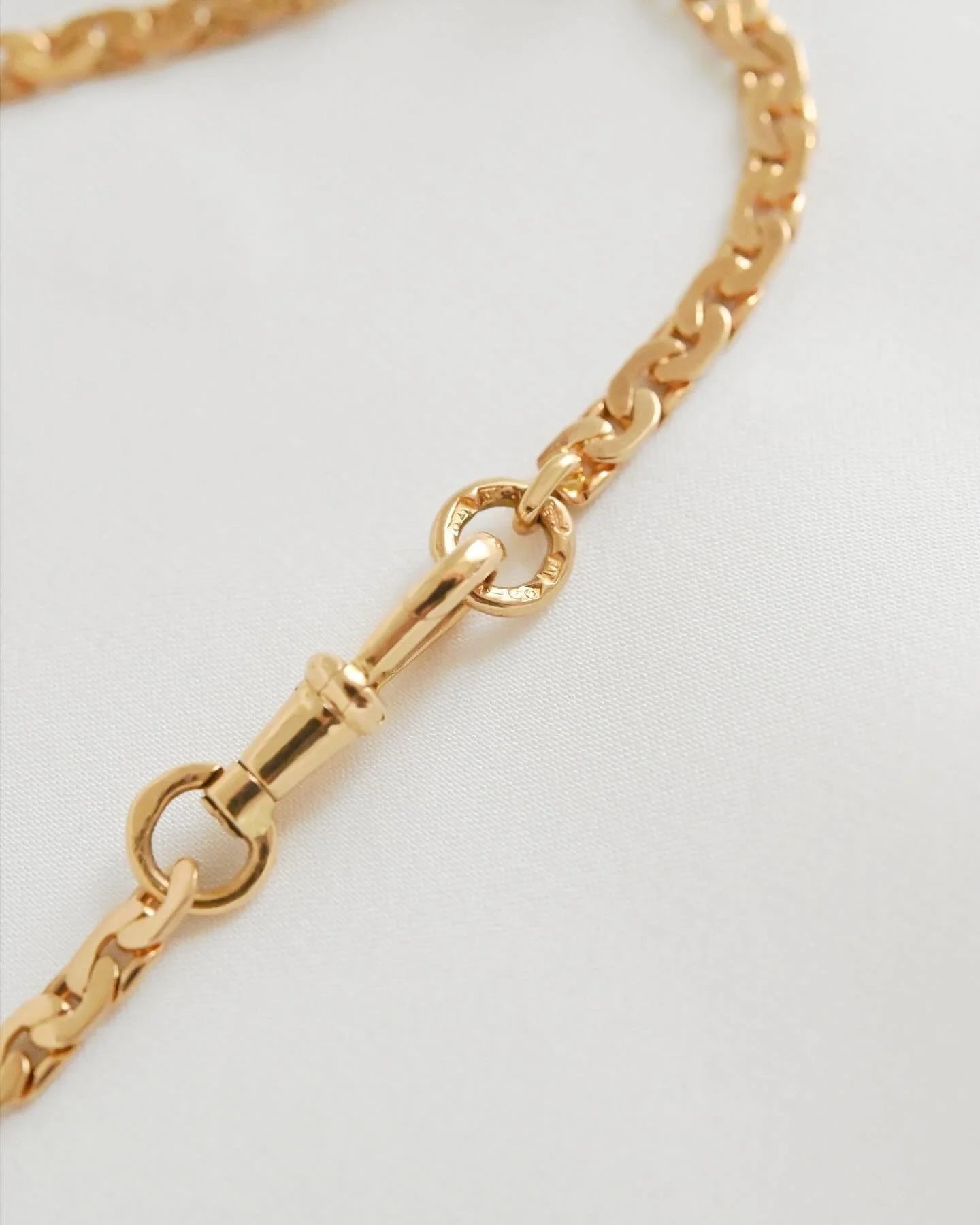 Special Antique Swedish Watch Chain Bracelet w Full Hallamarks 18K Gold 1885
