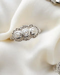 The Perfect Art Deco Ring Old Mine Cut Diamonds 18K White Gold 1925