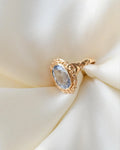 Romantic Antique Blue Spinel Ring from Personal Collection 18K Gold 1940s