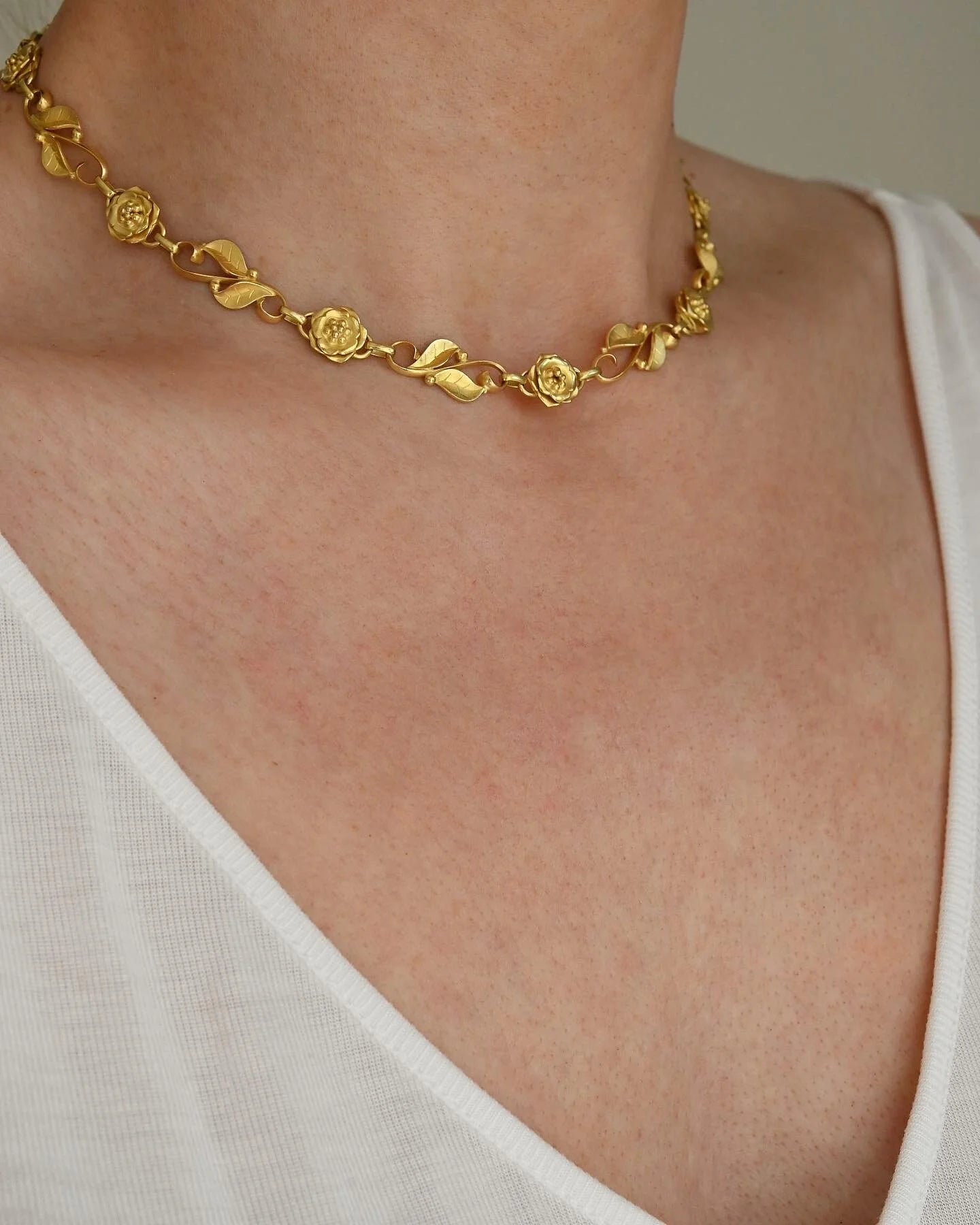 Stunning Rare Masterpiece Necklace by Georg Jensen 18K Gold Beg.1900s