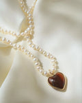 Sublime Banded Agate Heart Pendant 18K Gold