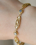 Sublime French Art Deco Sapphire Diamond Bracelet 18K Gold