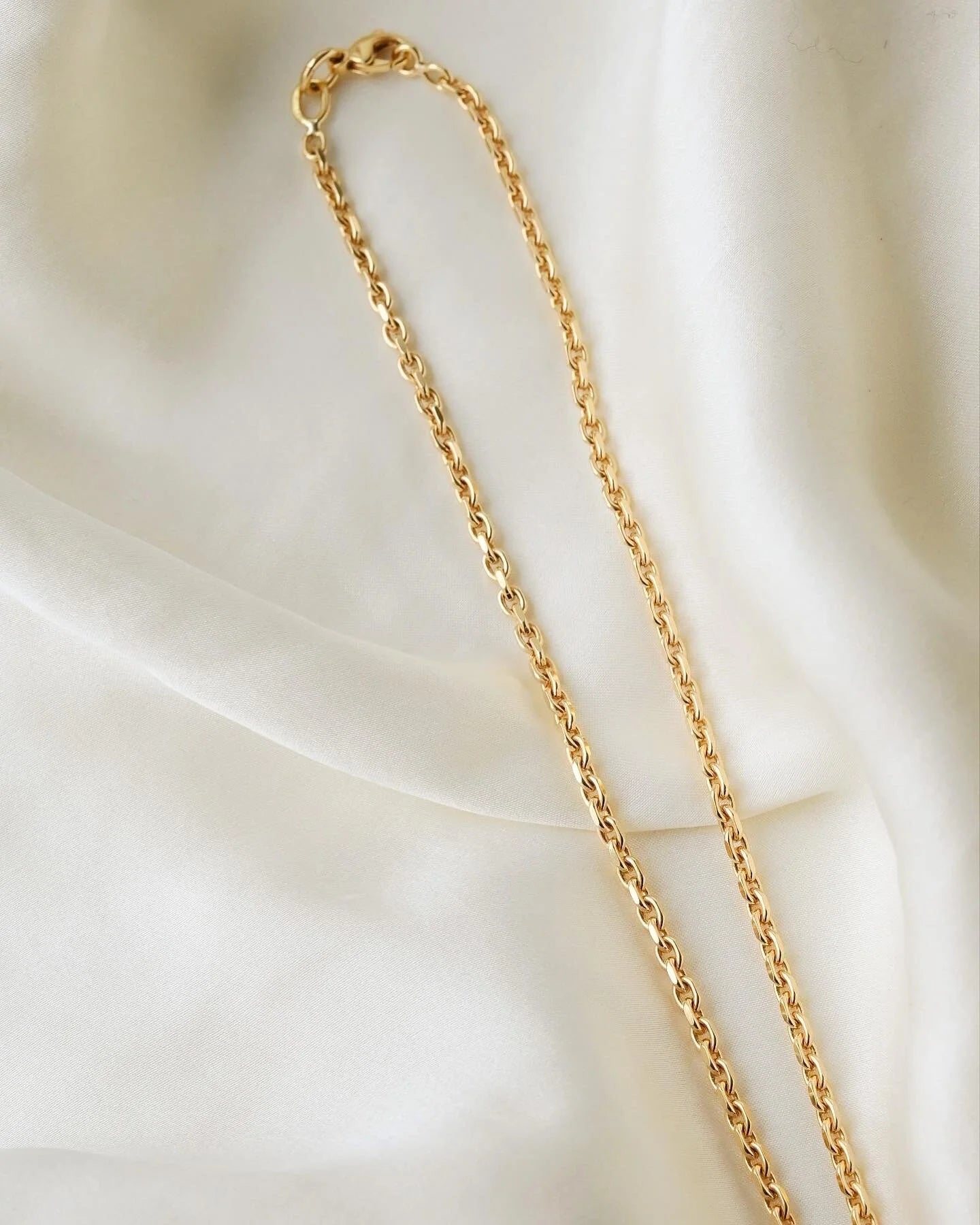 Sexy Solid Swedish Vintage Anchor Chain 18K Gold