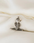 Big Antique Teddy Bear Pendant Silver 1800s