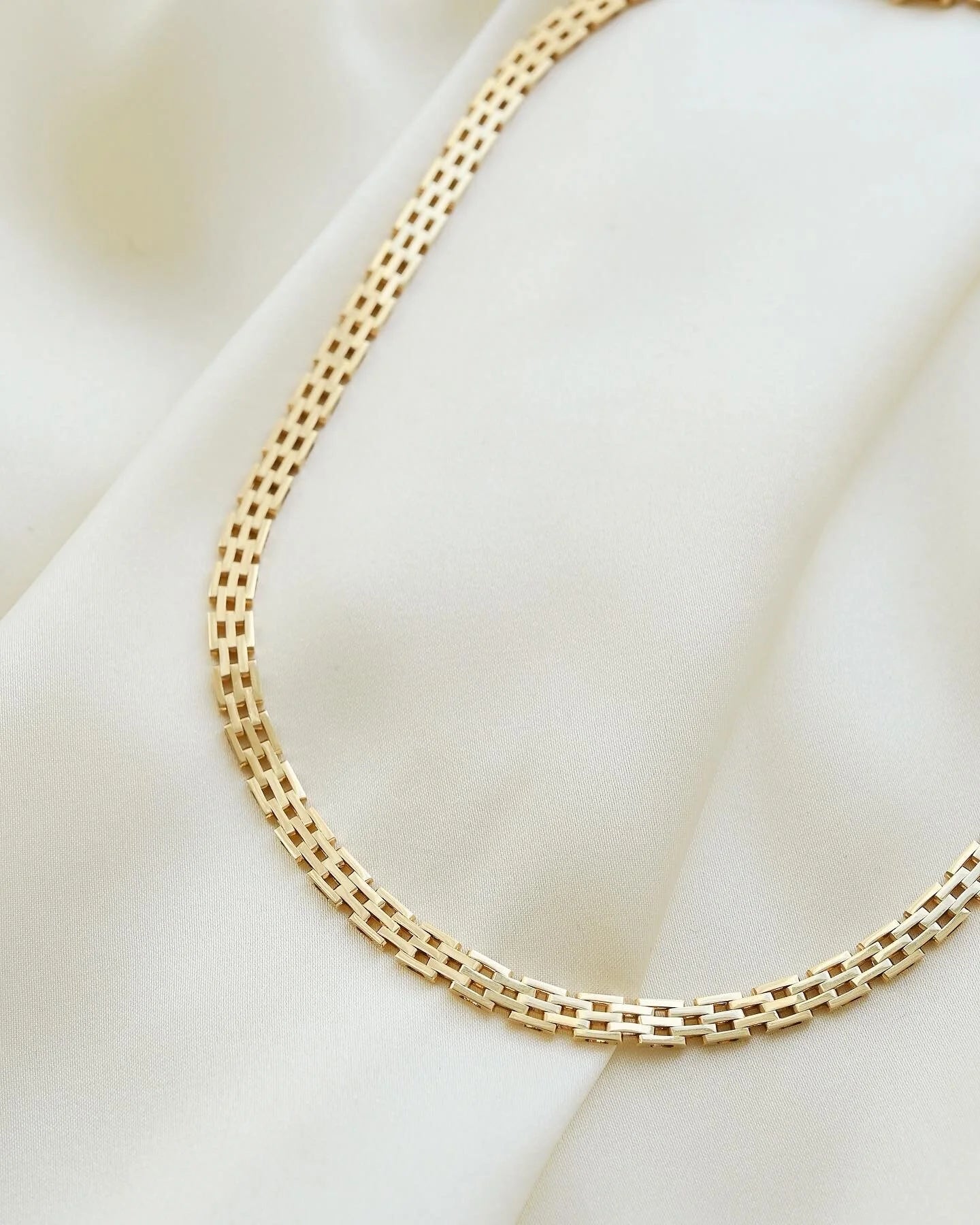Rare Perfect Brick Link Chain by Jens Tage Hansen 14K Gold 1960