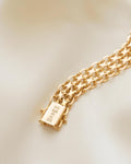 Beautiful Heavy Swedish X Link Bracelet 18K Gold