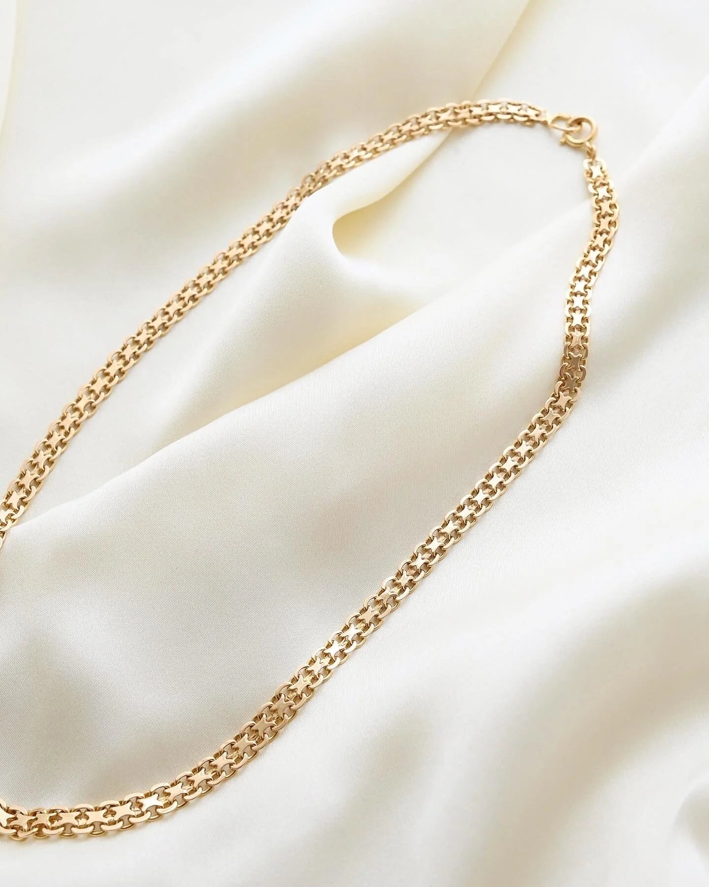 Swedish Vintage Star X Link Necklace 18K Gold 1953