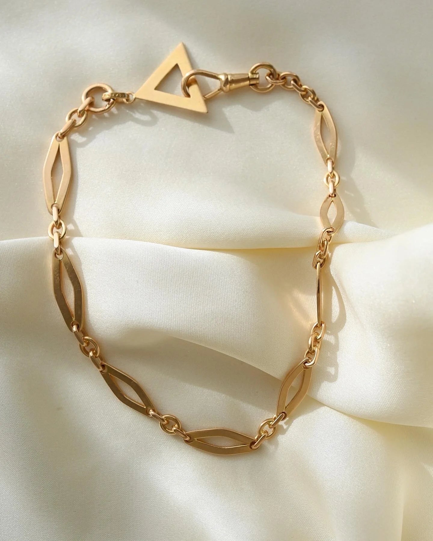 Unreal Stunning Antique Watch Chain 10.5 Inches 18K Rose Gold 1933