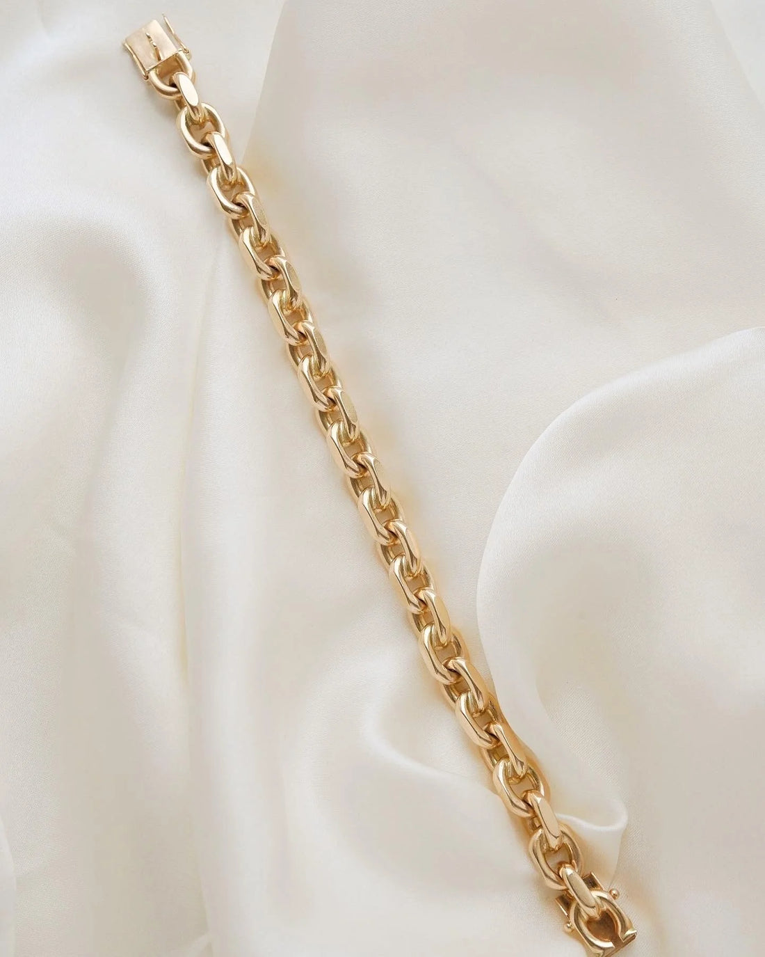 Extraordinary Big 63 Grams Danish Vintage Anchor Link Bracelet 14K Gold