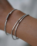 Sparkly White Gold Double Row Bracelet 18K Gold
