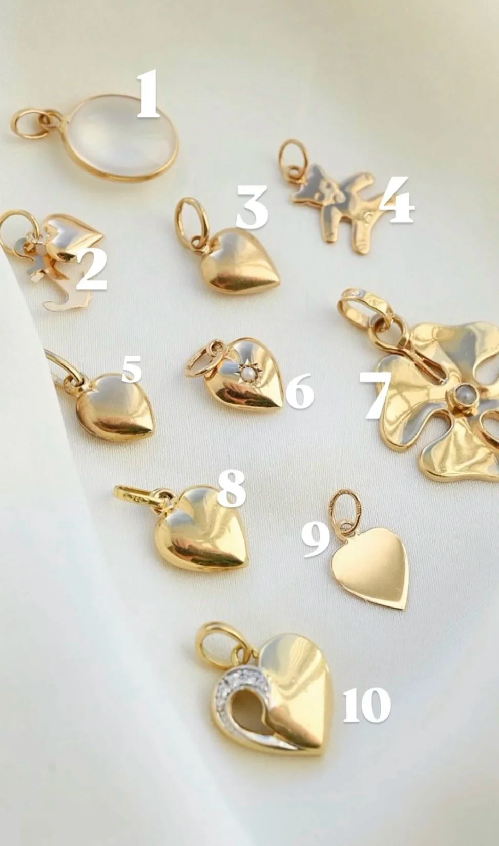 The Lovelies Heart Charm Collection Pick Your Favorite 18K Gold