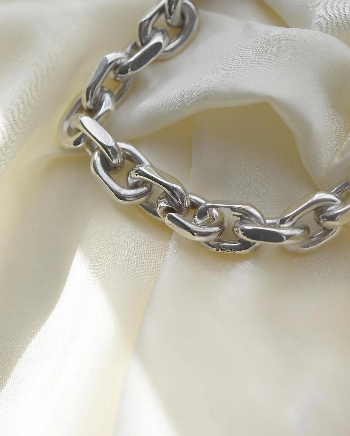 Gorg 72 Grams Danish Vintage Anchor Bracelet Sterling  Silver