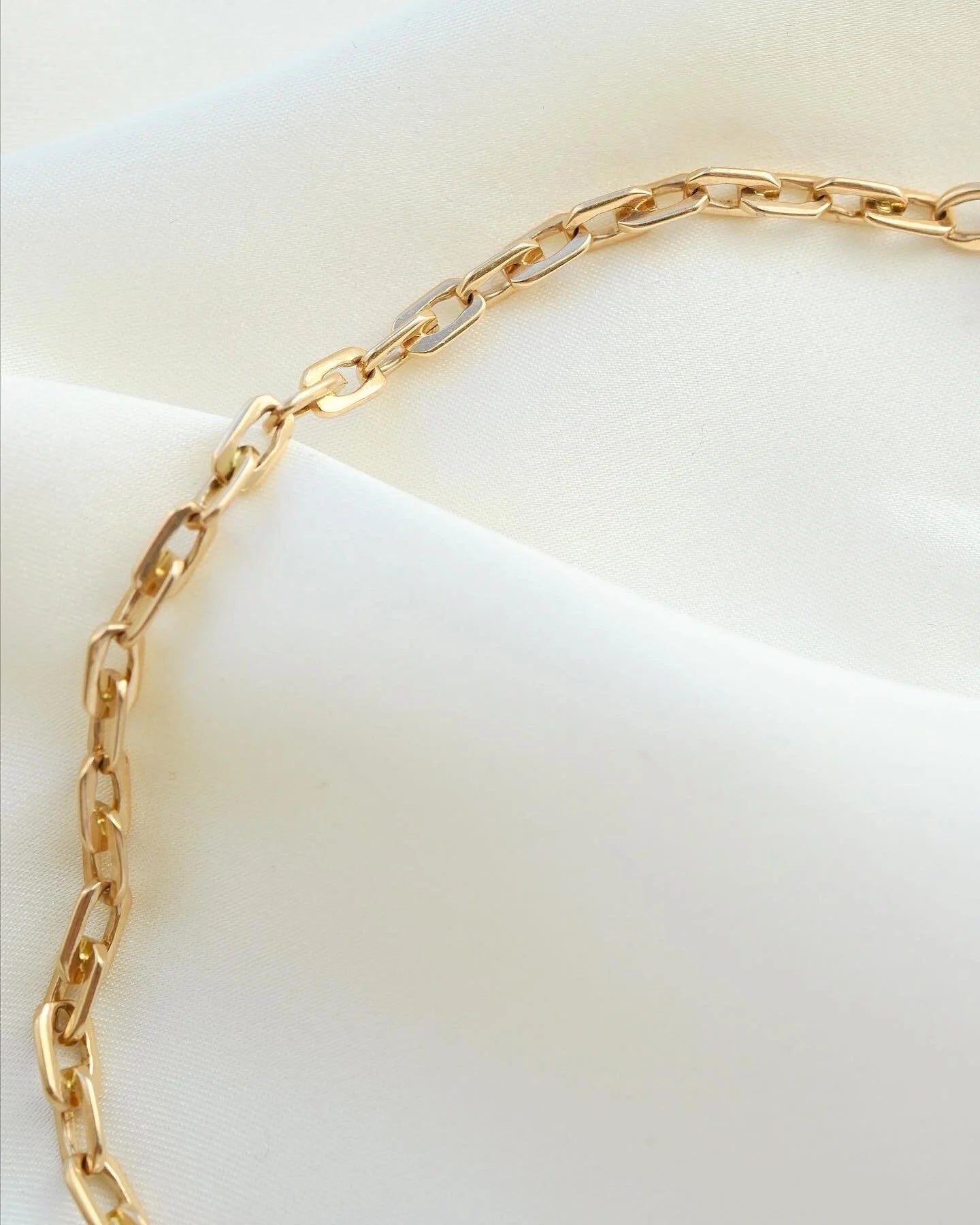Antique Swedish Watch Chain Flat Anchor Links 18K Gold 1920s