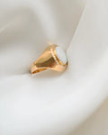 Gorg Opal x Diamond Ring 18K Gold Swedish Vintage Mid 1900s