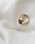 Gorg Sleek Swedish Tigers Eye Vintage Signet Ring 18K Gold