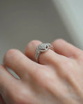 Stunning White Gold  Diamond Compass Set Dream Ring 18K White Gold