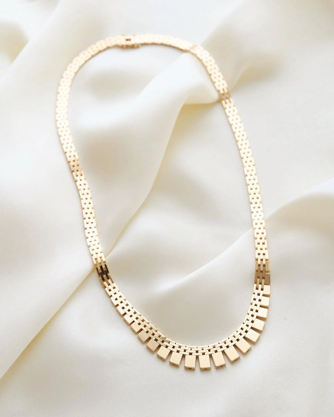 Rare Longer Danish Cleopatra Necklace 14K Gold 1960