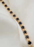 Special Midnight Blue Sapphire x Diamond Tennis Bracelet 18K Gold 1960s Denmark